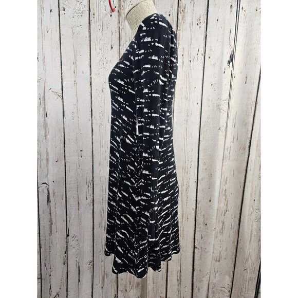 ALK Women's Small RVCA Black & White Long Sleeve Skater A-Line Jersey Dress NEW - Picture 5 of 9